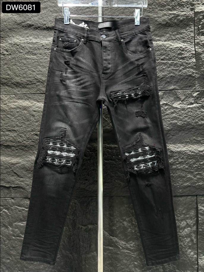 Amiri Ripp Black White Patch Jeans – AMIJ009