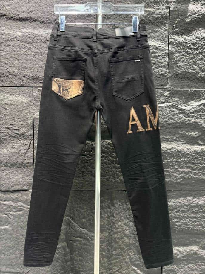 Amiri Logo Yellow Black Jeans – AMIJ006