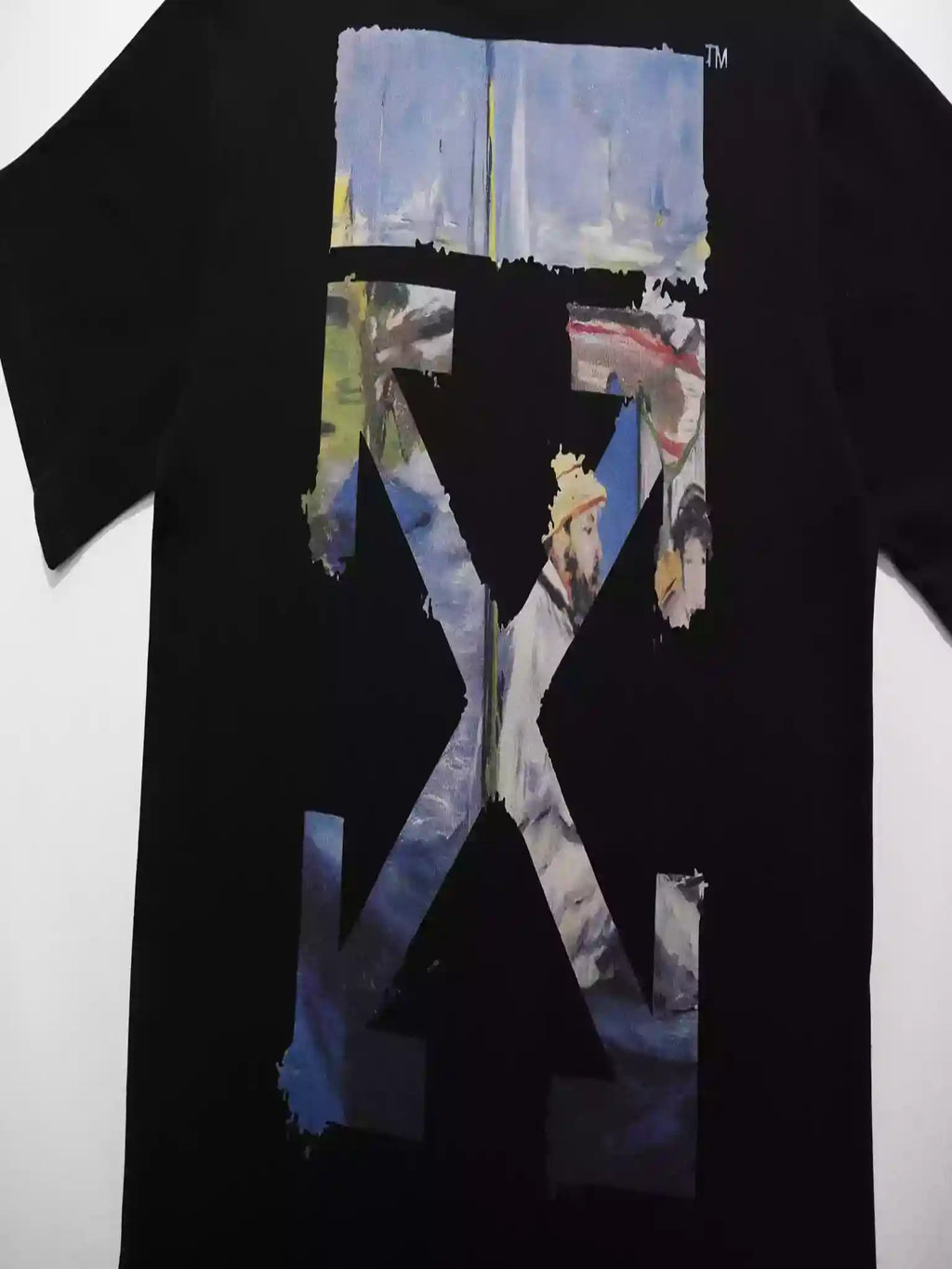 Off White Colour Painting Diagonals Arrows Tee Black – OWS008