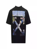 Off White Colour Painting Diagonals Arrows Tee Black – OWS008