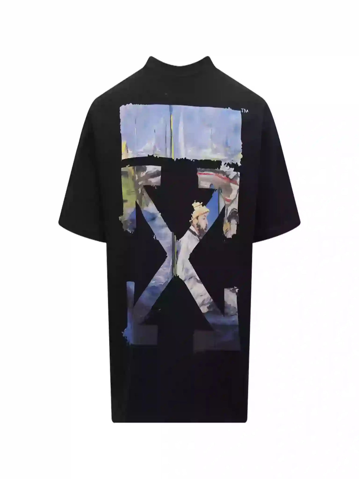 Off White Colour Painting Diagonals Arrows Tee Black – OWS008