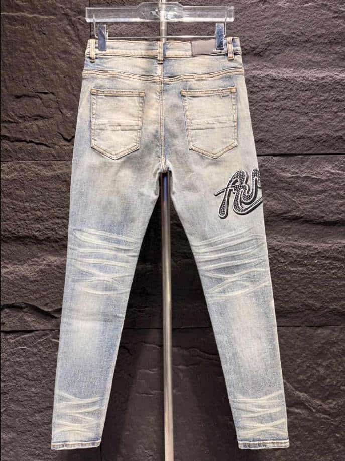 Amiri White Embroider Jeans – AMIJ033