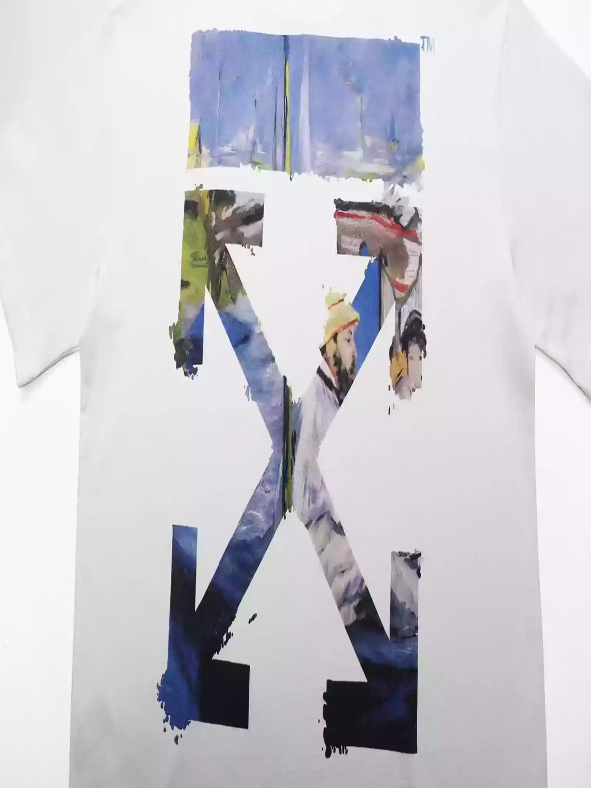 Off White Colour Painting Diagonals Arrows Tee White – OWS009