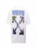 Off White Colour Painting Diagonals Arrows Tee White – OWS009