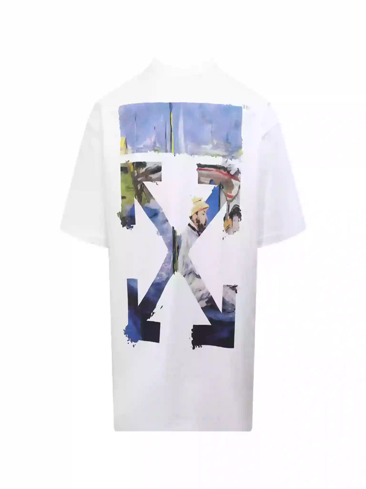 Off White Colour Painting Diagonals Arrows Tee White – OWS009