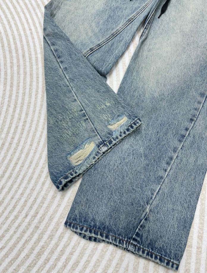 Balenciaga Irregular Drawstring Blue Jeans – BAJ002