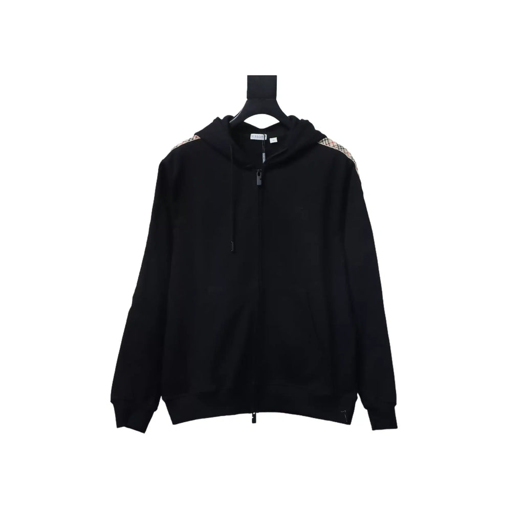 Burberry Black Zip-up Hoodie with Side Quilting Pattern – BCK003