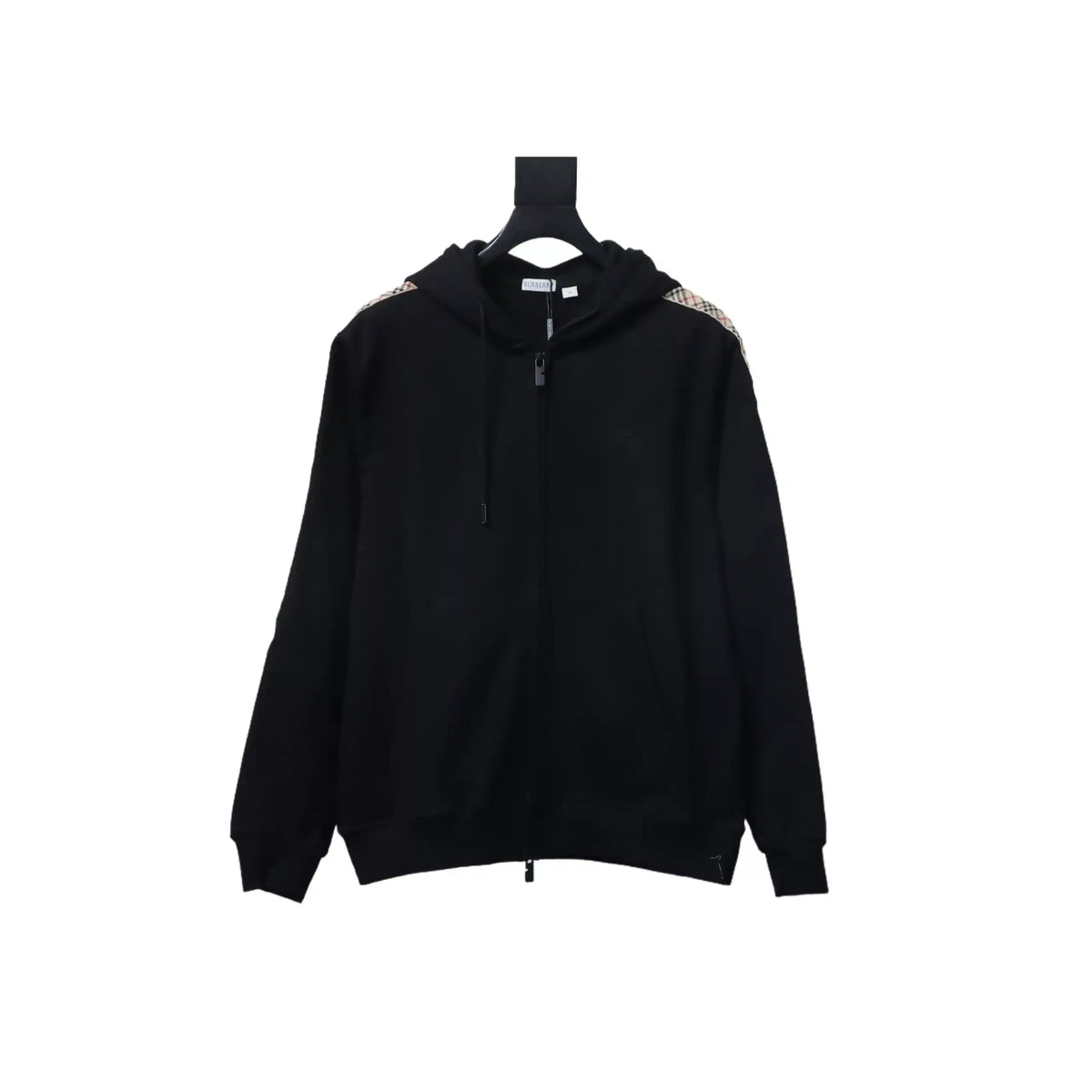 Burberry Black Zip-up Hoodie with Side Quilting Pattern – BCK003