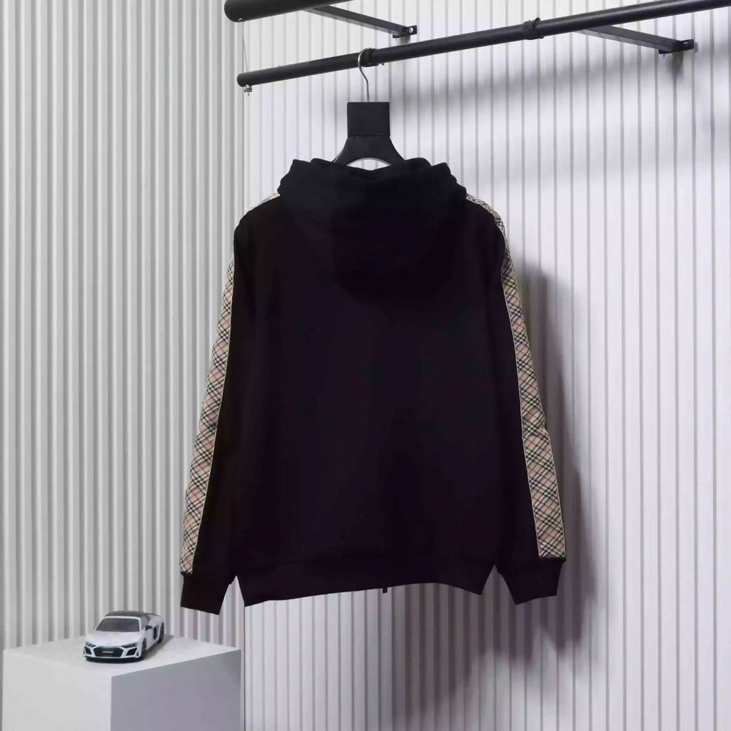 Burberry Black Zip-up Hoodie with Side Quilting Pattern – BCK003