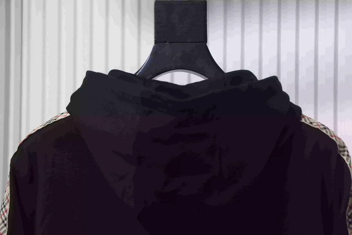 Burberry Black Zip-up Hoodie with Side Quilting Pattern – BCK003