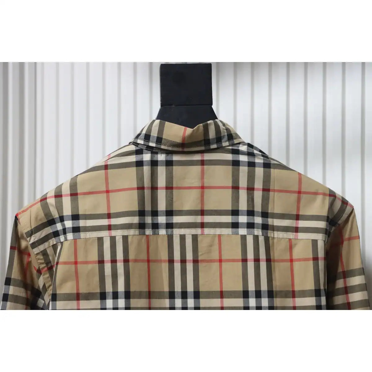 Burberry Classic Fit Zebra Appliqué Check Cotton Long Sleeve Shirt Beige – BRS037