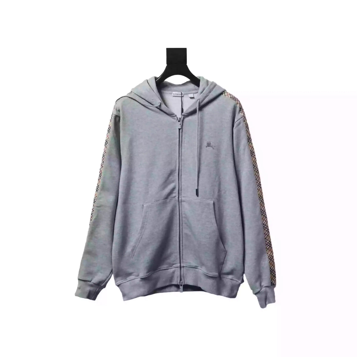 Burberry Grey Zip-up Hoodie with Side Quilting Pattern – BCK002