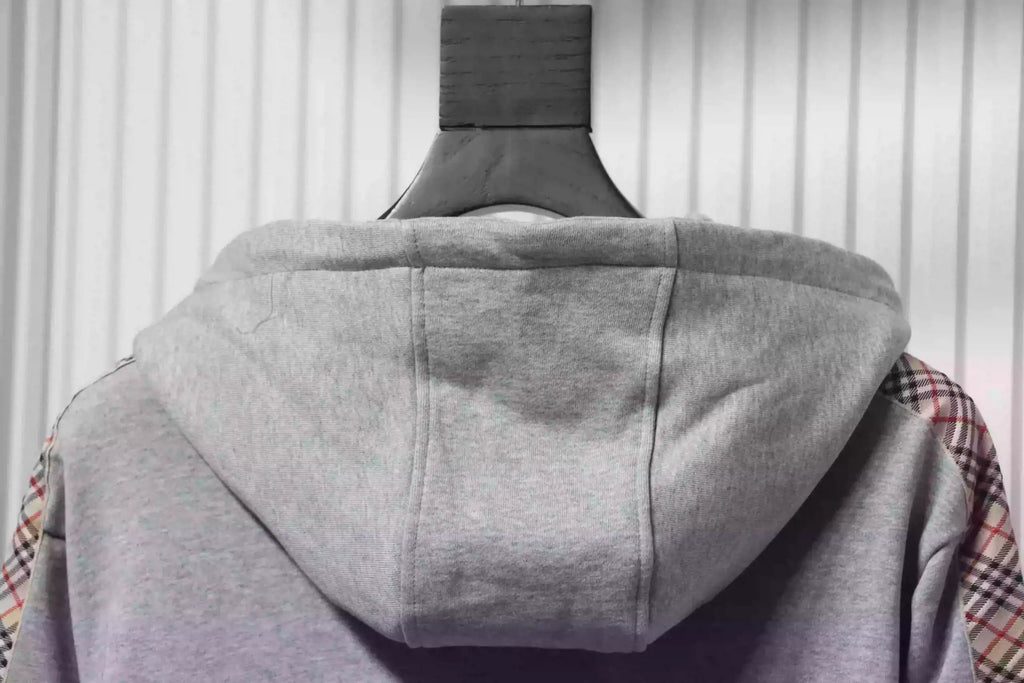 Burberry Grey Zip-up Hoodie with Side Quilting Pattern – BCK002