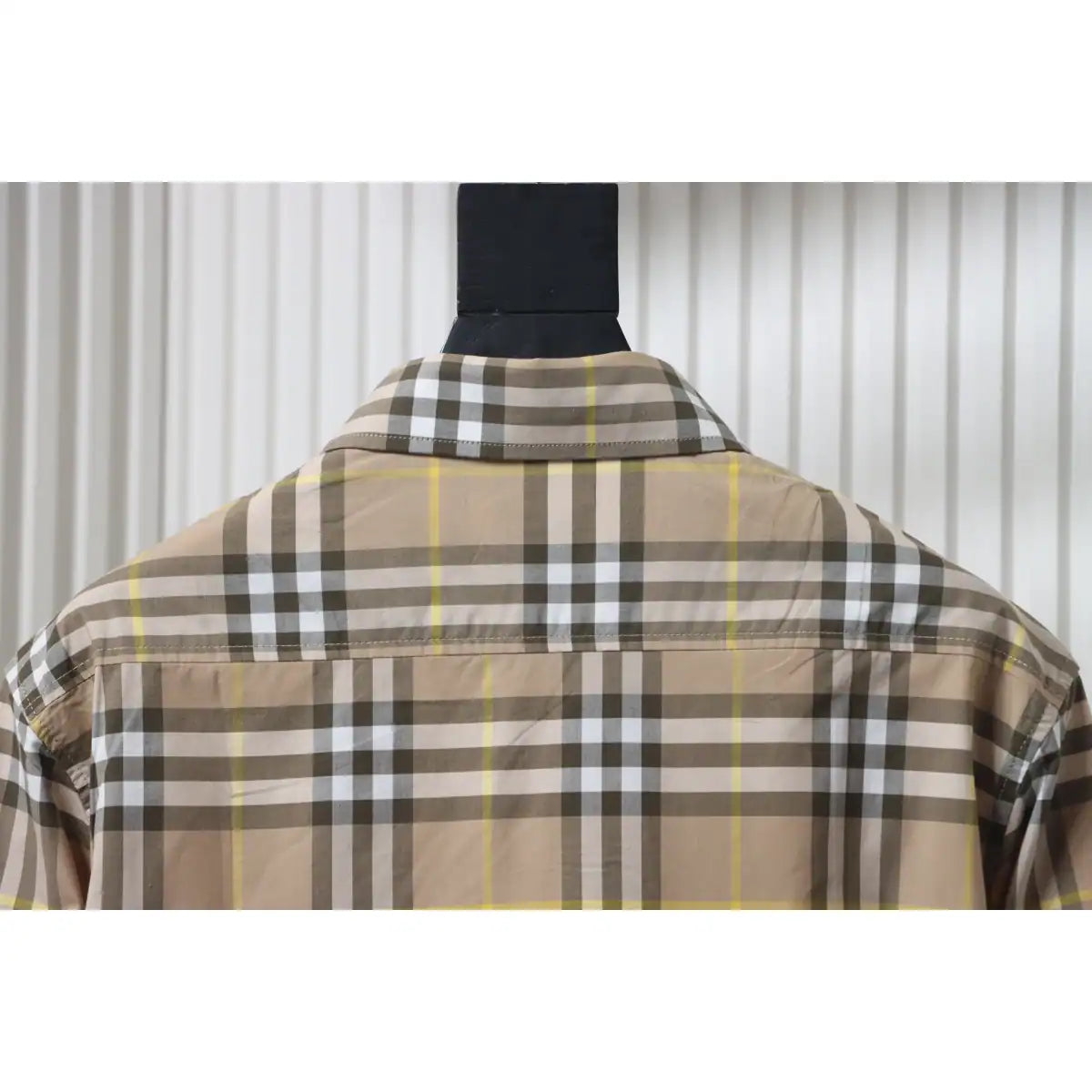 Burberry Tartan Motif Cotton Long Sleeve Shirt Beige – BRS034