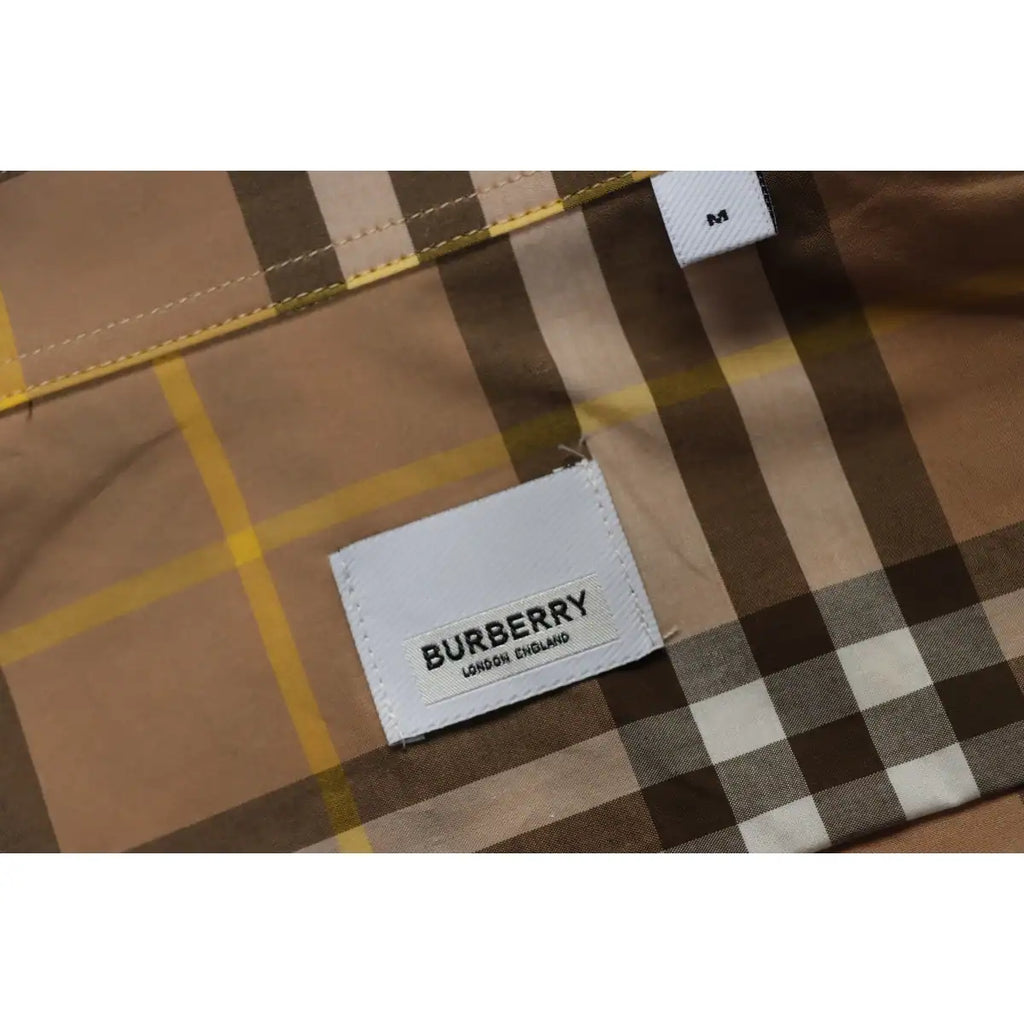 Burberry Tartan Motif Cotton Long Sleeve Shirt Beige – BRS034