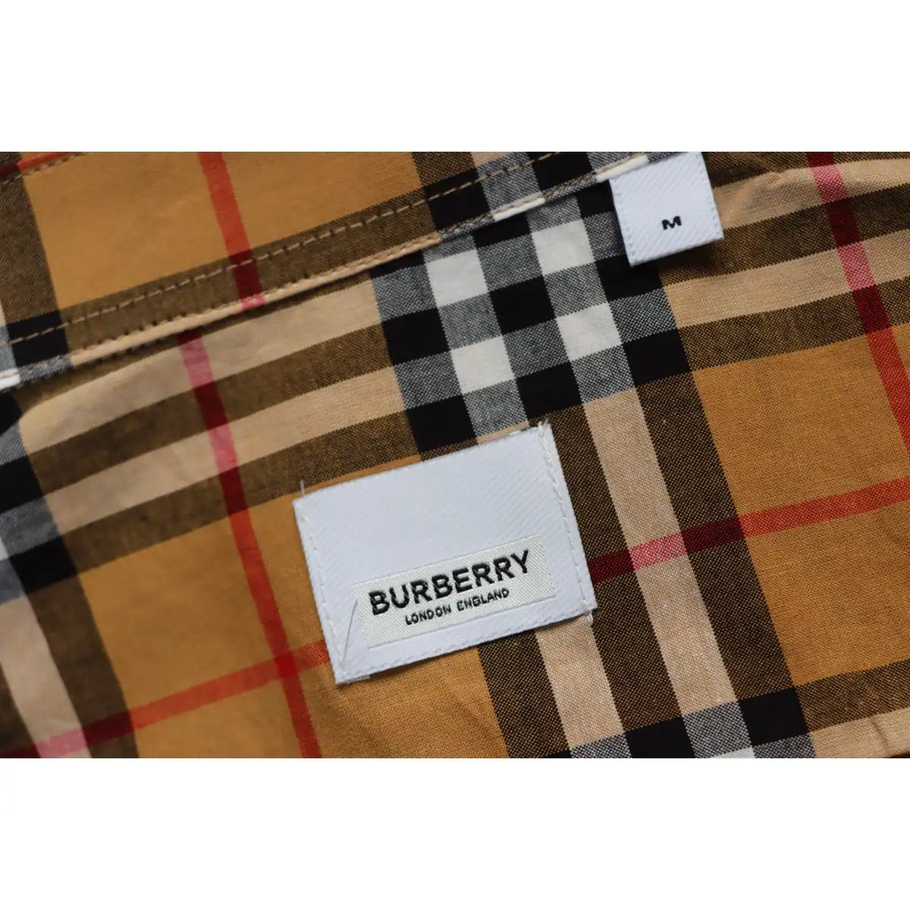 Burberry Tartan Motif Cotton Long Sleeve Shirt Neon Rainbow Stripes – BRS035