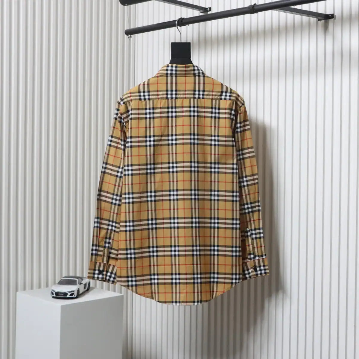 Burberry Tartan Motif Cotton Long Sleeve Shirt Neon Rainbow Stripes – BRS035