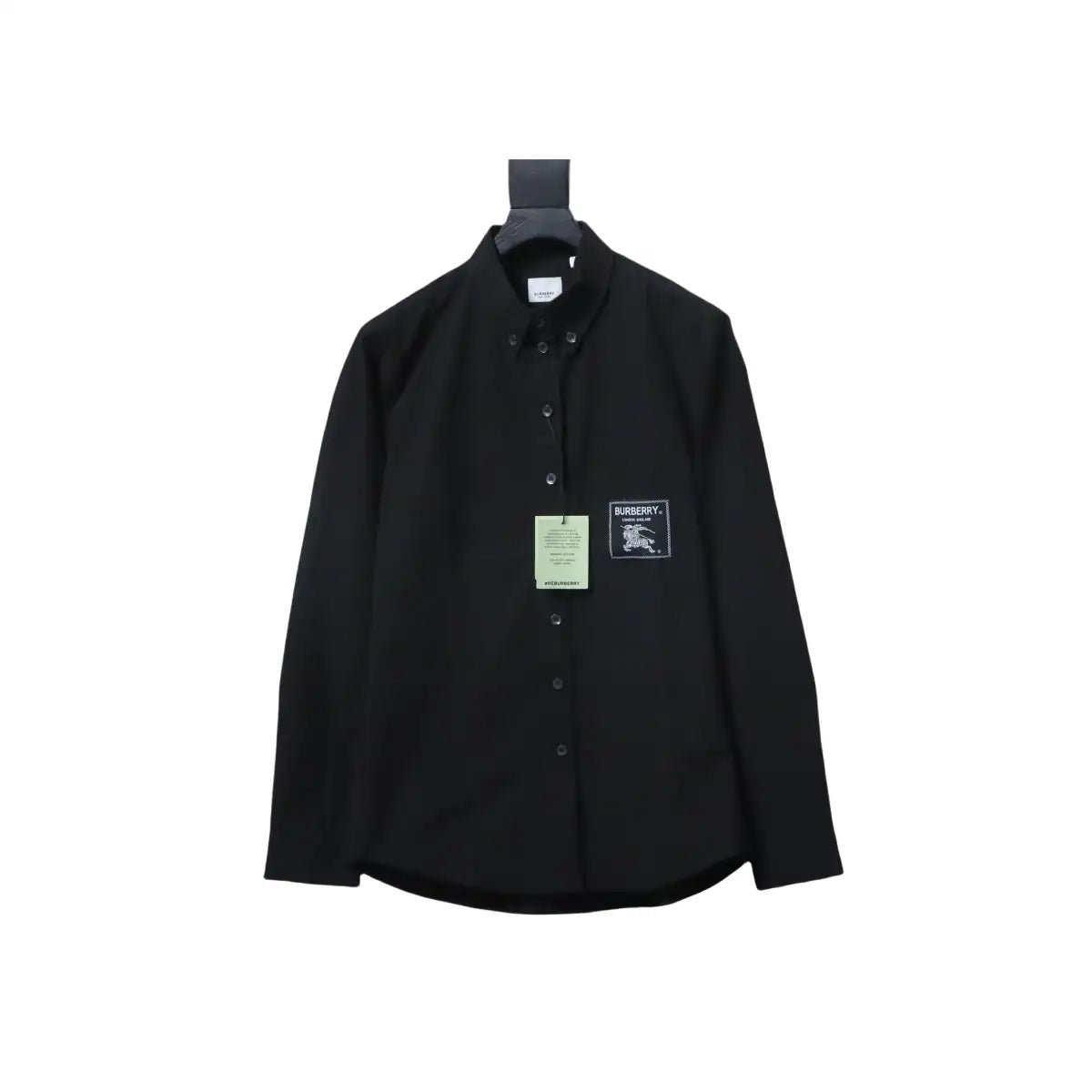 Burberry Undercover Logo-patch Cotton-blend Long Sleeve Shirt Black – BRS036