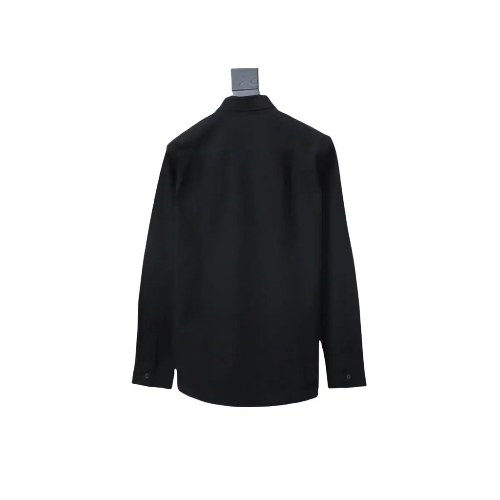 Burberry Undercover Logo-patch Cotton-blend Long Sleeve Shirt Black – BRS036