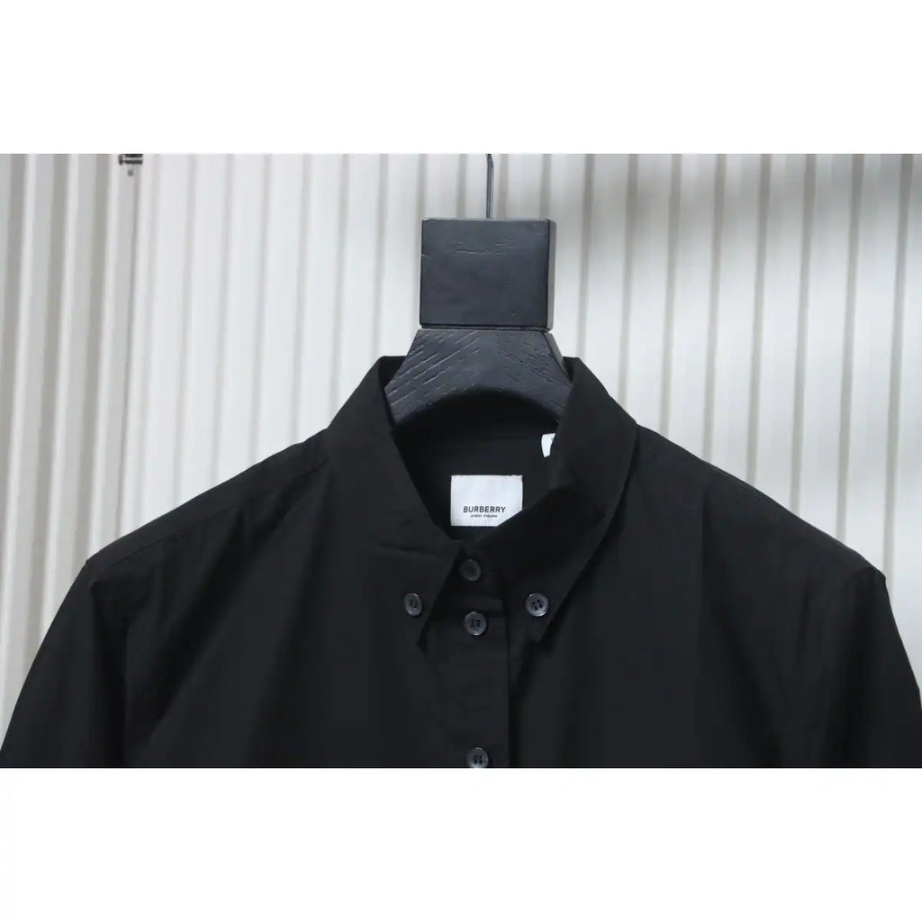 Burberry Undercover Logo-patch Cotton-blend Long Sleeve Shirt Black – BRS036