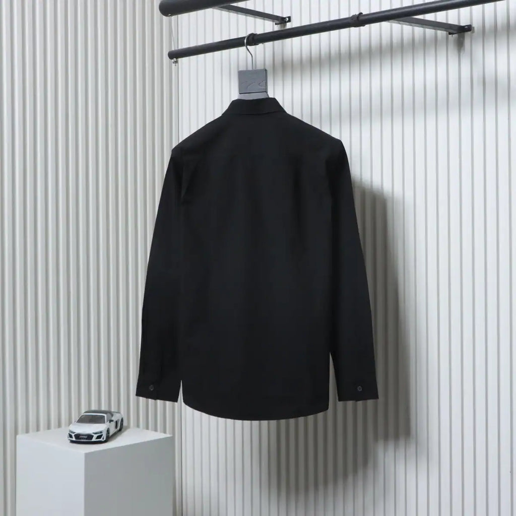 Burberry Undercover Logo-patch Cotton-blend Long Sleeve Shirt Black – BRS036