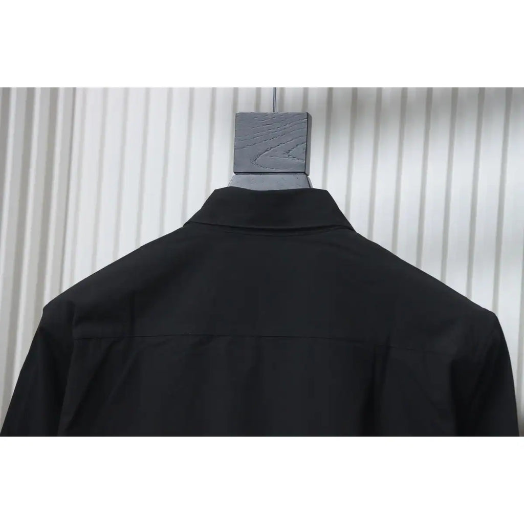 Burberry Undercover Logo-patch Cotton-blend Long Sleeve Shirt Black – BRS036