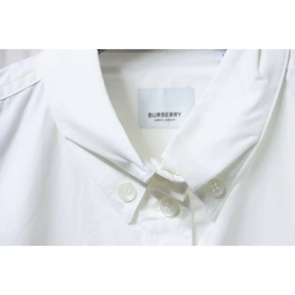 Burberry Undercover Logo-patch Cotton-blend Long Sleeve Shirt White – BRS032