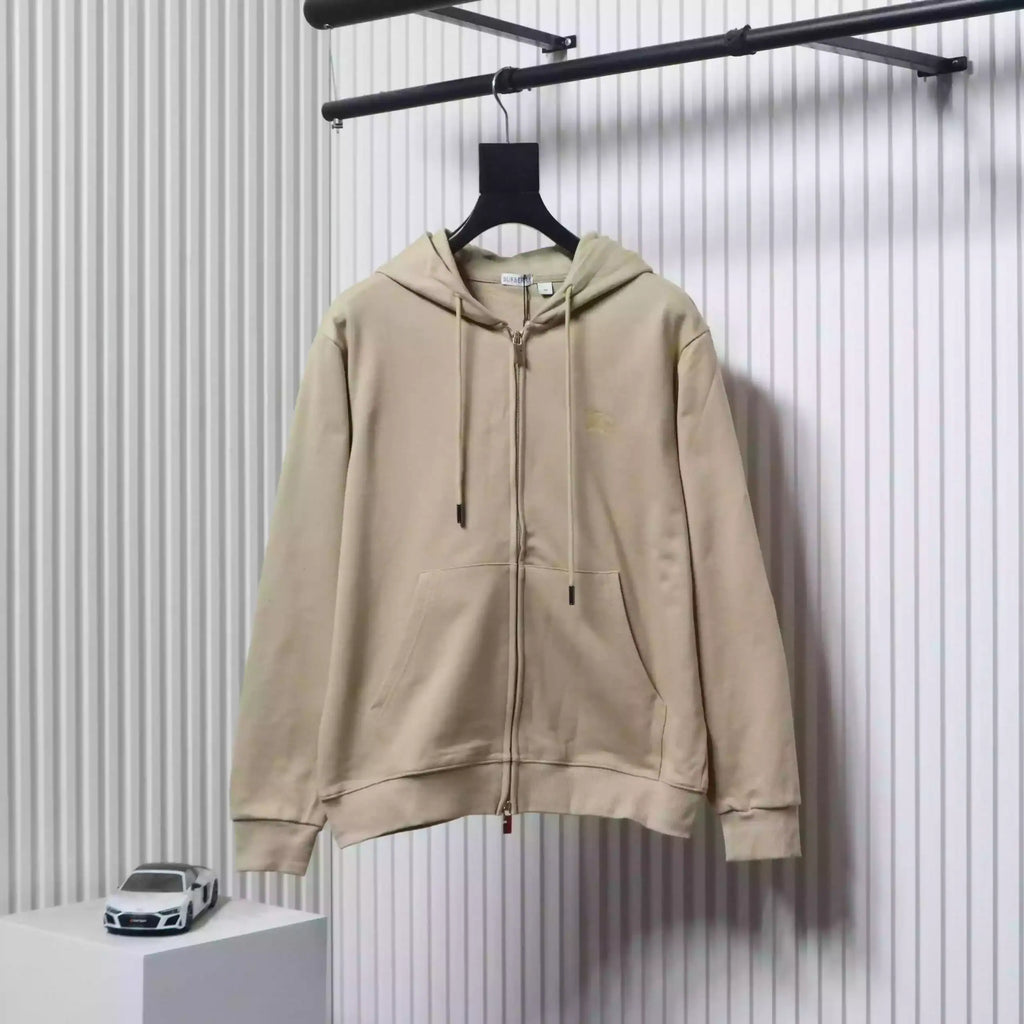 Burberry War Horse Cross-Stitch Print Zip-Up Hoodie Apricot – BCK004