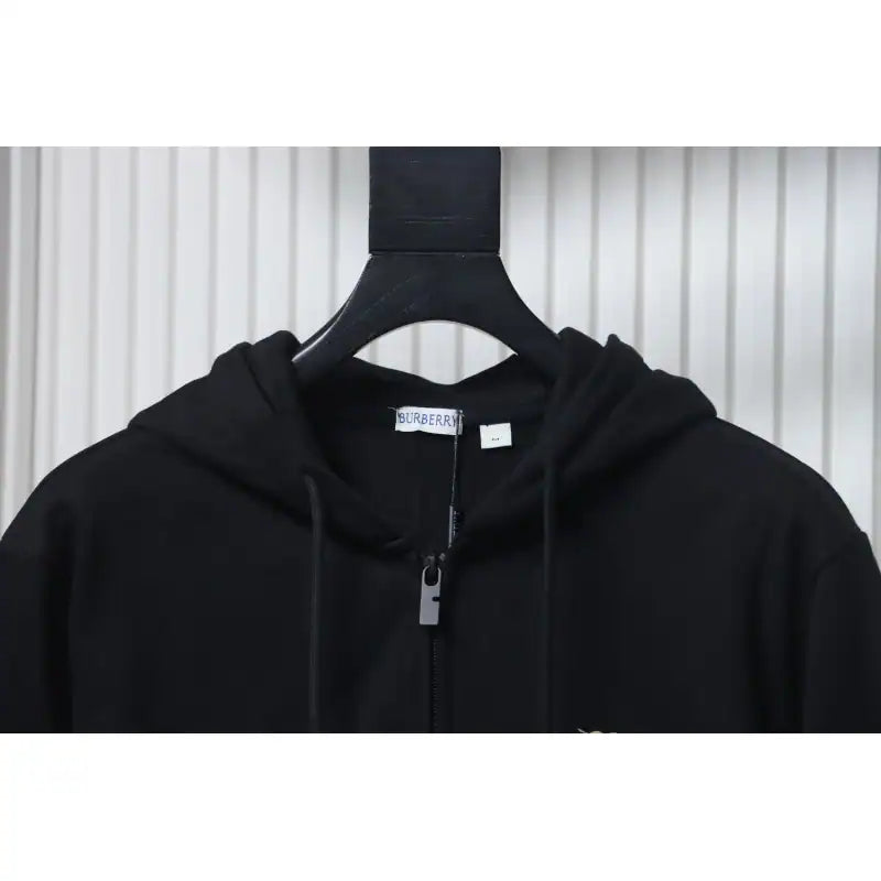 Burberry War Horse Cross-Stitch Print Zip-Up Hoodie Black – BCK006