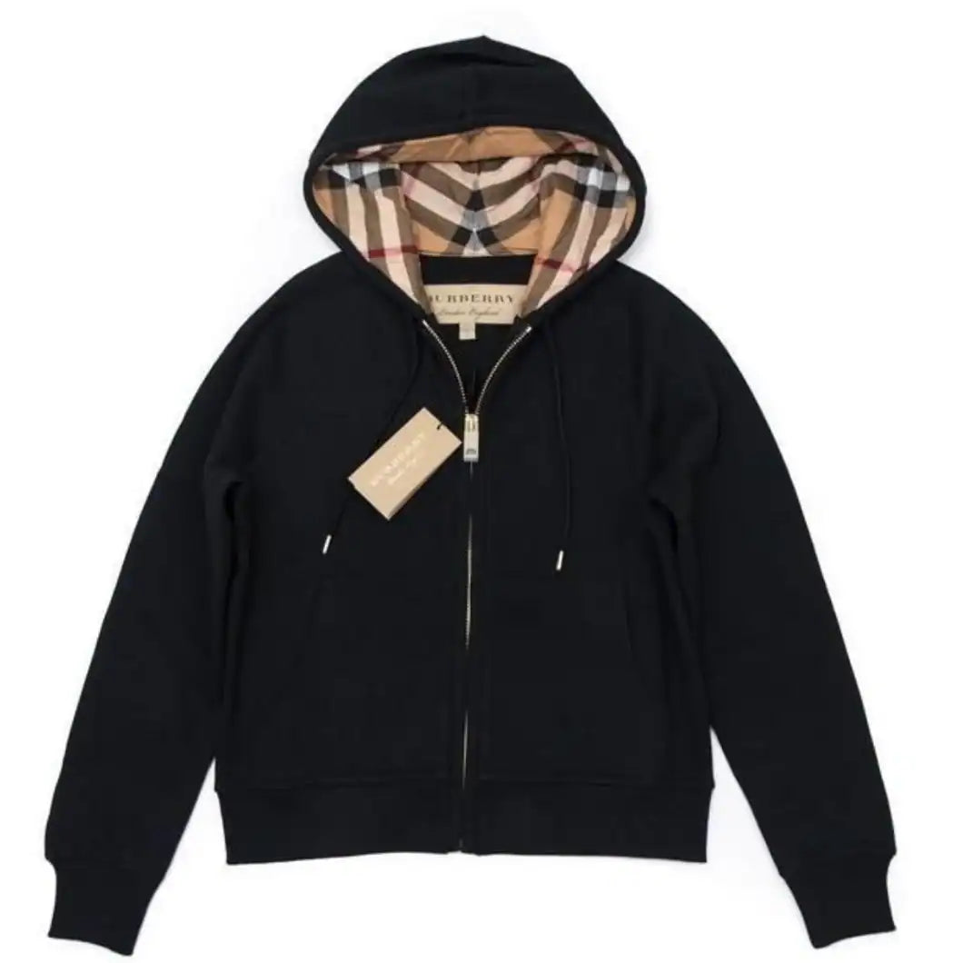 Burberry Zip-Up Hoodie with Classic Check Print – BCK001