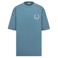 CD AND HYLTON NEL KNIT T-SHIRT BLUE COTTON AND SILK JERSEY – DOT048