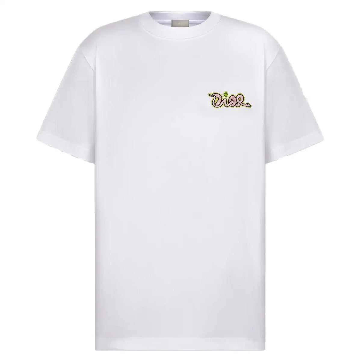 CD AND KAWS T-SHIRT, RELAXED FIT WHITE COTTON JERSEY – DOT032