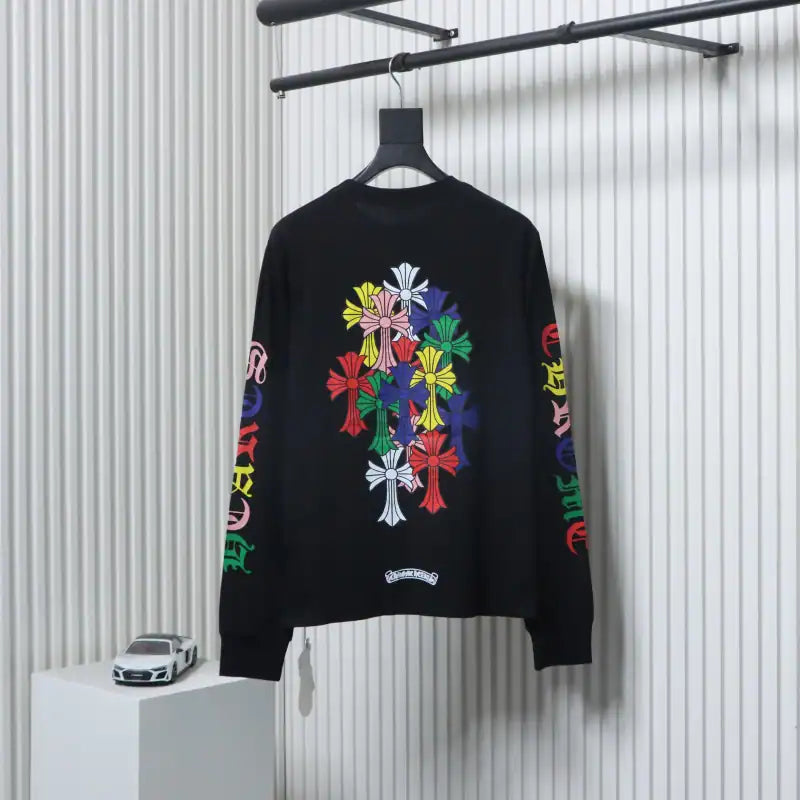 Chrome Hearts 25FW Colorful Cross Print Long Sleeve Black – CHK018