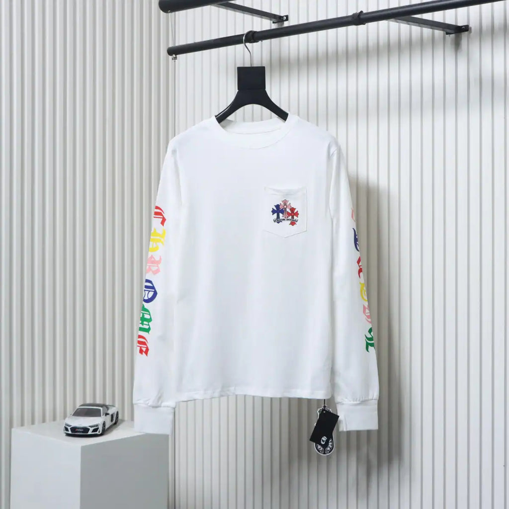 Chrome Hearts 25FW Colorful Cross Print Long Sleeve White – CHK008