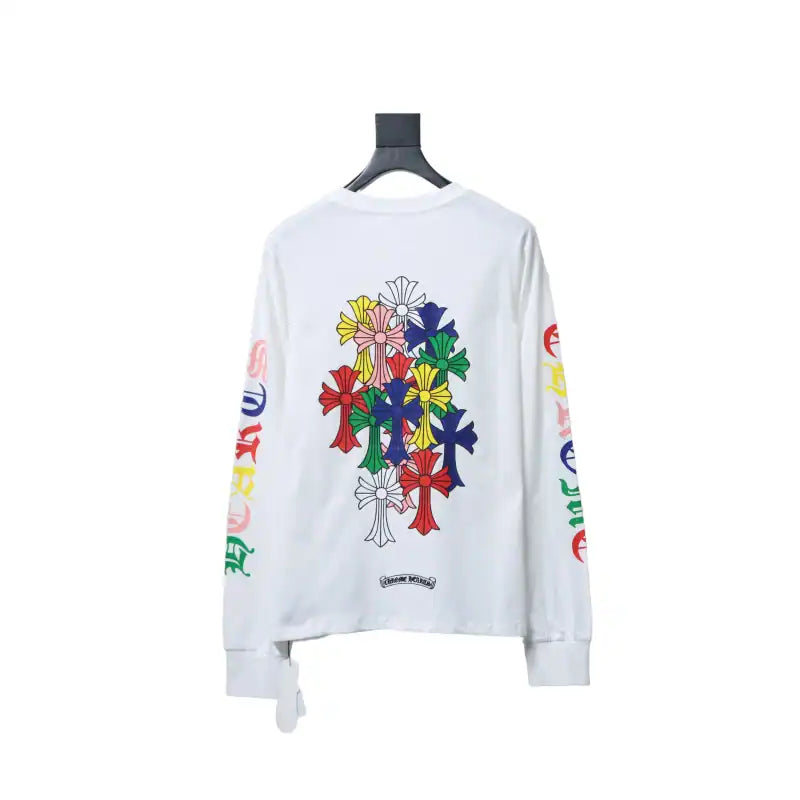 Chrome Hearts 25FW Colorful Cross Print Long Sleeve White – CHK008