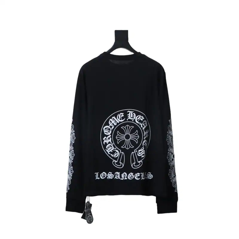 Chrome Hearts 25FW Front and Back Horseshoe Pprint Long Sleeve Black – CHK009