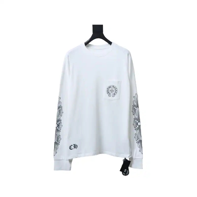 Chrome Hearts 25FW Front and Back Horseshoe Print Long Sleeves White – CHK029
