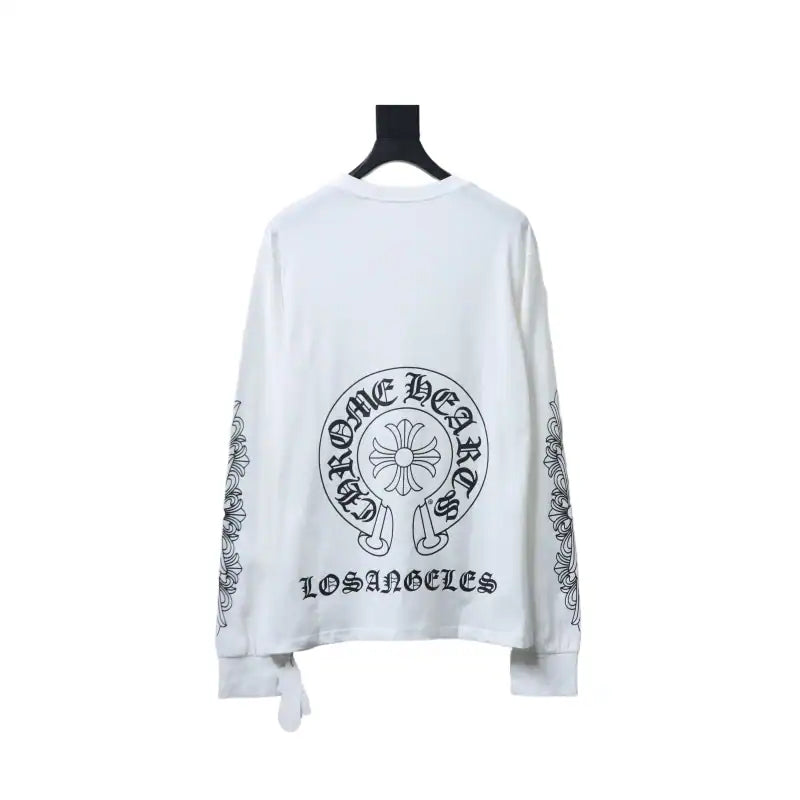 Chrome Hearts 25FW Front and Back Horseshoe Print Long Sleeves White – CHK029