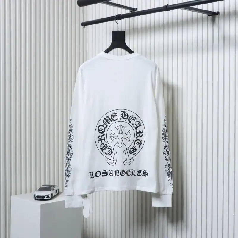 Chrome Hearts 25FW Front and Back Horseshoe Print Long Sleeves White – CHK029