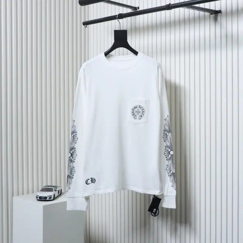 Chrome Hearts 25FW Front and Back Horseshoe Print Long Sleeves White – CHK029