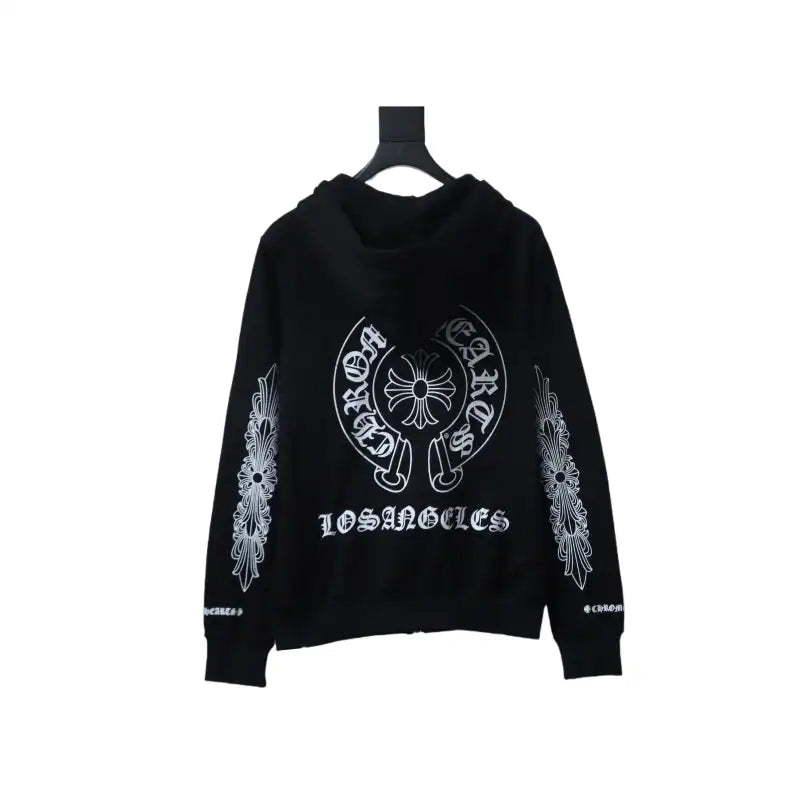 Chrome Hearts 25FW Sanskrit Cuff Print Zip-Up Hoodie Black – CHK011
