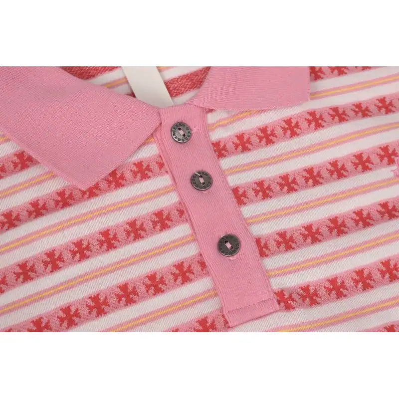 Chrome Hearts 25FW Striped Lapel Long Sleeves Pink – CHK028