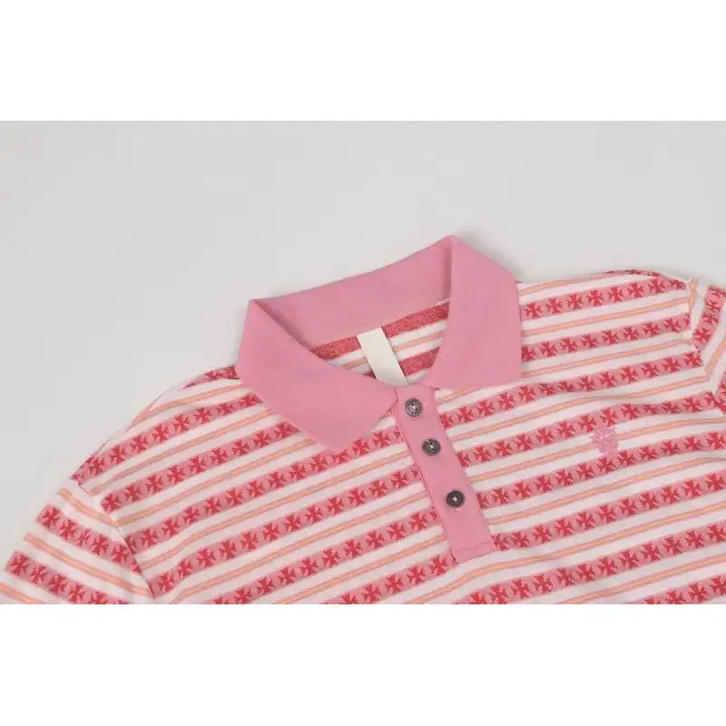 Chrome Hearts 25FW Striped Lapel Long Sleeves Pink – CHK028