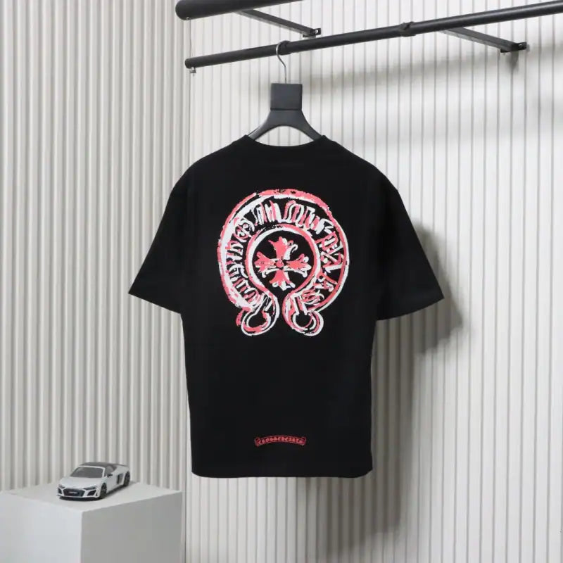 Chrome Hearts 25ss Oil Painting Overlapping Horseshoe Logo T-shirt Black – CHS010