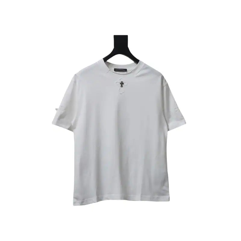 Chrome Hearts 25ss cut-out Patchwork with Silver Cross Embroidery T-shirt White – CHS002