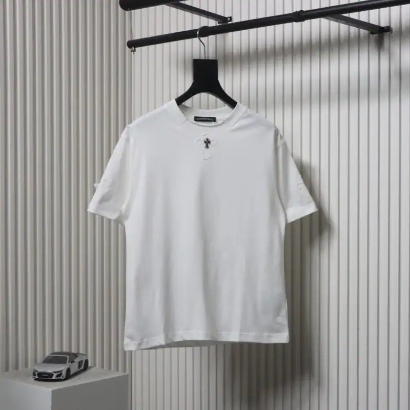 Chrome Hearts 25ss cut-out Patchwork with Silver Cross Embroidery T-shirt White – CHS002