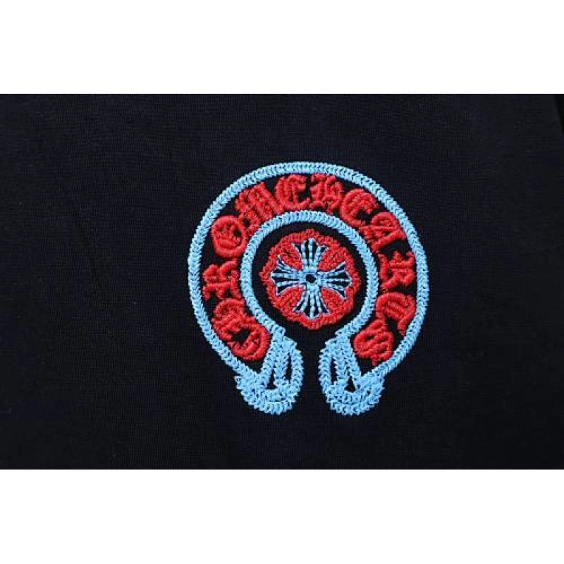 Chrome Hearts Blue-Trim Horseshoe Cross T-Shirt Black – CHS105