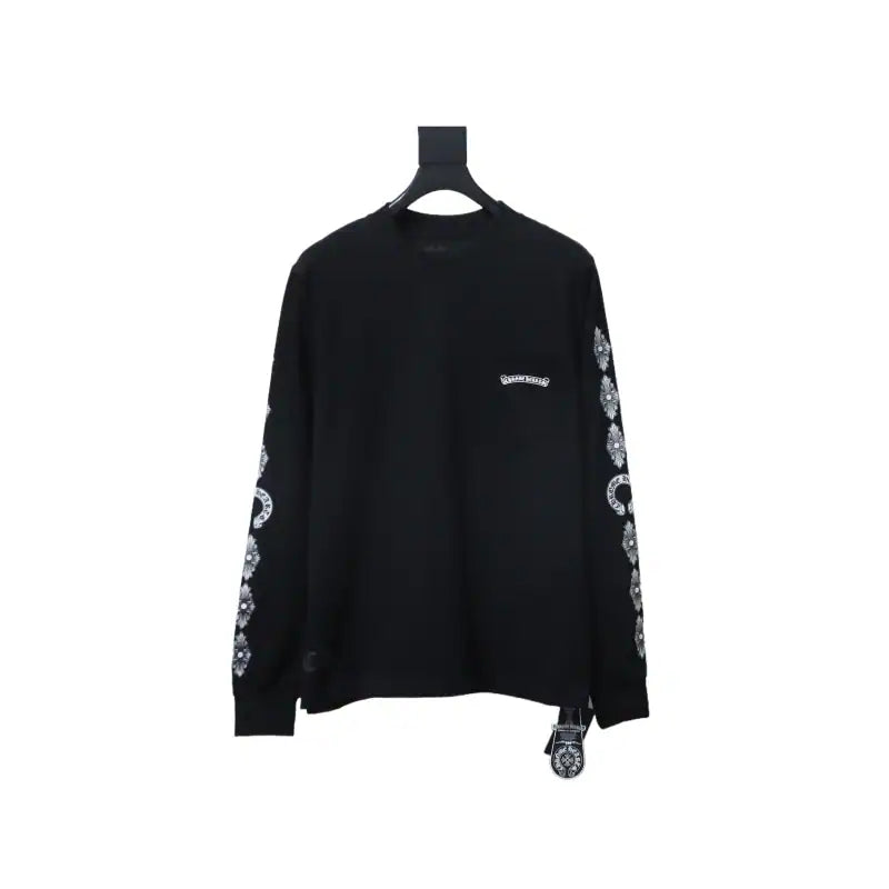 Chrome Hearts CH 25ss Back Cross Round Neck Long Sleeve Black – CHK012