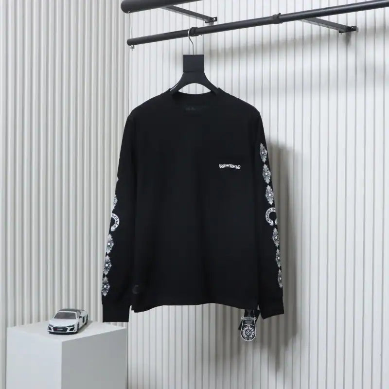 Chrome Hearts CH 25ss Back Cross Round Neck Long Sleeve Black – CHK012