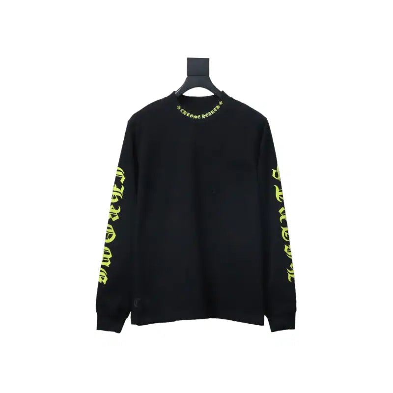 Chrome Hearts CH 25ss Collar Color Sanskrit Round Neck Long Sleeve Black – CHK039